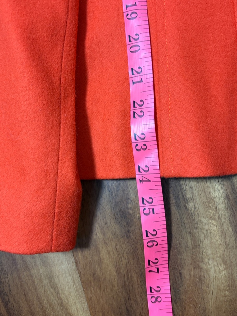 Lambswool Vintage Statement Coat. Louben Double Breasted Orange Jacket Size 10 - Picture 13 of 13